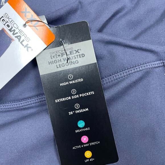 Jockey XXL Skechers GOFLEX High Waisted Leggings Navy Polyester Spandex 6577 - Picture 3 of 9